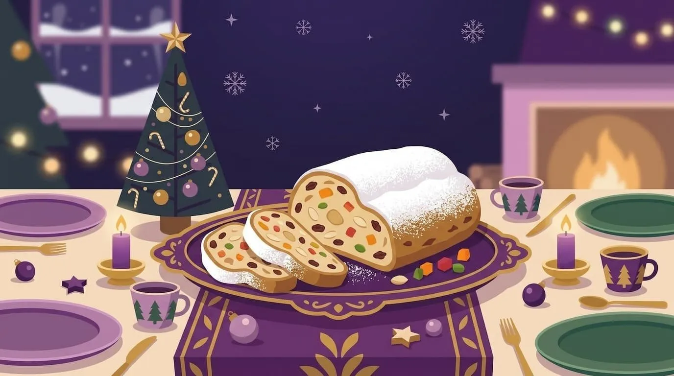 Christstollen auf einem Tisch