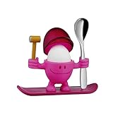 WMF McEgg Eierbecher mit Löffel, Eierbecher lustig Kinder, Kunststoff, Cromargan Edelstahl poliert, spülmaschinengeeignet, pink