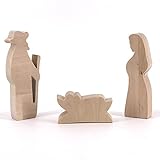 Krippenfiguren Holz (Maria, Josef und Krippe)
