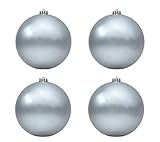 DARO DEKO Weihnachts-Kugel XXL Ø 15cm - 4 Stück Silber matt
