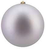 XL Weihnachtskugeln Ø 20cm - Christbaumkugeln - bruchsicher und stoßfester - Christbaumschmuck -1 Stück - Baumschmuck Weihnachten Deko - Silber - matt