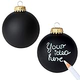 corpus delicti Weihnachtskugeln schwarz (2er Set) zum Handlettering, Bemalen und Beschriften – DIY Christbaumschmuck Black Magic