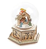 small foot Leuchtglocke Krippe mit Spieluhr, aus Holz, mit Licht und Weihnachtsmelodie, 11389