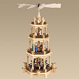 Rudolphs Schatzkiste Pyramide Christi Geburt und Bergparade bunt BxHxT 29x58x29cm NEU Holzpyramide Weihnachtspyramide Designpyramide Tischpyramide Wärmespiel Tischdeko Dekoration Weihnachten