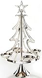 Kobolo Kerzenleuchter Kerzenhalter Weihnachtsbaum aus Metall - Weihnachten - 4 Kerzen