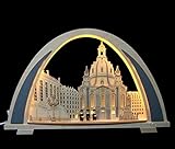 LED 3D Schwibbogen Frauenkirche Dresden mit Kurrende modern - Handarbeit aus dem Erzgebirge
