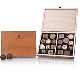 CHOCOLISSIMO ChocoClassic - 20 Luxus Pralinen | in einem Holzkästchen | Geschenke für erwachsene | besondere Schokolade | keine Konservierungsstoffe | aus erlesenen Zutaten | Geschenkidee Frau Mann