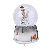 Spieluhr mit Schneekugel Weihnachten Die Liebhaber Form Licht Lampe Musik Nachtlicht Desktop Ornament Wohnkultur