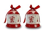 2 Stück Keramik Pralinendose Schoko-Plätzchen-Gebäck Keksdose Gebäckdose Vorratsdose Weihnachten rund mit Deckel