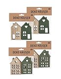 Spetebo Holz Häuser zum Dekorieren - 16erSet - DIY Kreativset zum Basteln - Weihnachtsdeko Winterdeko Weihnachtsdorf Deko