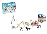 PLAYMOBIL | Nachhaltiger Pferde Adventskalender für Kinder | Weihnachtliche Schlittenfahrt | Horses of Waterfall Adventskalender | Adventszeit voller Überraschungen | Ab 4 Jahren | 71345