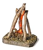 VBS Miniatur Lagerfeuer mit LED ca. 10x8x6cm Krippe Miniaturen Modellbahn Kochfeuer Rund Braun