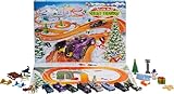 Hot Wheels Adventskalender mit 24 Überraschungen, die 8 Fahrzeuge im Maßstab 1:64 und anderes Cooles Zubehör enthalten, Plus Spielmatte, Sammler und Kinder ab 3 Jahren, GTD78