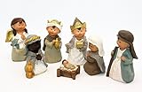 Geschenkestadl Krippenfiguren 7-teiliges Set Krippe Kindergesicht Figuren bis 10 cm Weihnachten