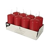 PAPSTAR Kerzen, Paraffin, Rot, 50 mm · 100 mm (8er Pack), 20.2 x 10.3 x 10 cm ( Die Artikelverpackung kann geringfügig abweichen )