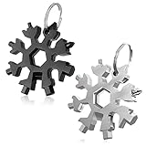 2 Stück Schneeflocken Multitool,18-in-1Snowflake Multitool,Edelstahl Schneeflocke,Multitool Schlusselanhang,Schneeflocke Werkzeug,Mann Geschenk,Coole Werkzeug Kleine Geschenk für Papa,Mann,Frauen