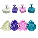 ElecMotive 4 teilige Weihnachts-Plätzchenausstecher Cookie Cutters Plätzchenformen Backformen Fondant Keks Ausstechformen Set in Geschenkkarton