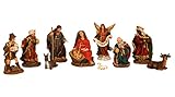 Geschenkestadl Krippenfiguren 11 teiliges Set Krippe Figuren Größe bis 13 cm