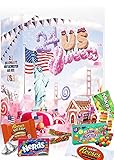 Amerikanischer Adventskalender 2021 I US Weihnachtskalender American Candy mit 24 Süßigkeiten aus den USA Sweets I Geschenkset für Erwachsene Kinder I Weihnachtszeit Adventszeit I US Süßigkeiten