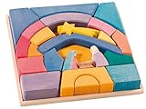 OSTHEIMER 5510099 Regenbogen Krippe 23teiliges Set aus Holz