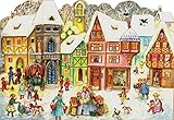 Nostalgischer Adventskalender / Weihnachtskalender mit Bildern und Glimmer für Kinder und Erwachsene 'Marktplatz'