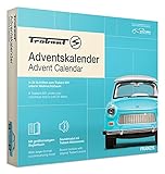 FRANZIS 67115 - Trabant Adventskalender, Metall Modellbausatz im Maßstab 1:43, inkl. Soundmodul und 52-seitigem Begleitbuch