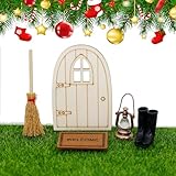 Showll Puppenhaus zubehör weihnachten wichteltür set komplettset wichtel wichtelhaus bastelset weihnachten weihnachtswichtel tür miniatur Haus Ornament Miniaturen Spiel Spielzeug Deko