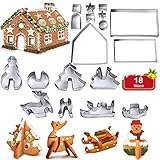 18tlg. Plätzchen Ausstecher Kekse Ausstechformen Weihnachten Keksausstecher, 3D Plätzchenausstecher Plätzchenformen Fondant Ausstecher Weihnachten Cookie Cutter Weihnachtsausstecher Backzubehör