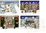 Mini-Adventskalender - Magische Weihnachtszeit: 3D-Linsenkarten zum Aufstellen - 1 Stück, Design sortiert ( keine Auswahl): 3D-Lentikular-Karten zum Aufstellen 4 Motive x 6 Ex.