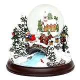 Sigro Snow Globe mit Sound Licht und elektronischer Snowstorm, Mehrfarbig, 23 x 19 cm