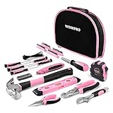WORKPRO Pink Werkzeug Set Rosa 103 teilig Haushalts-Werkzeugsatz Reparatur mit Tasche, Ideal Geschenk für DIY Handwerker