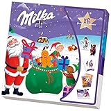 Milka Weihnachts-Freunde Adventskalender 1 x 143g, Süßigkeiten-Mix, Zwei zufällig ausgewählte Designs