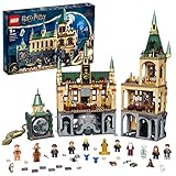 LEGO Harry Potter Hogwarts Kammer des Schreckens Set, Schloss-Spielzeug mit Goldener Voldemort-Minifigur, Basilisk-Tierfigur und ikonischen Räumen wie die Große Halle, Geschenkidee für Kinder 76389