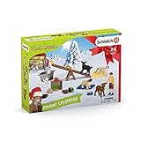 schleich FARM WORLD 98271 Adventskalender Kinder - Bauernhof Tierfiguren und Kind - Echte Tiere Ziege, Katze, Hund, Kalb, Kätzchen, Meerschweinchen, Landwirt und Zubehör - ab 5 Jahren