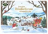Crottendorfer Räucherkerzen - Adventskalender mit 24 Räucherkerzen - 2021er Motiv weihnachtliches Räucherkerzenland - Made in Germany