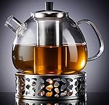 Teekanne Glas 1500 ml im Set mit Stövchen