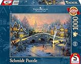 Schmidt Spiele 58450 - Thomas Kinkade 'Winterliches Dorf', 1000 Teile Puzzle