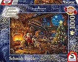 Schmidt Spiele 59494 Thomas Kinkade, Der Weihnachtsmann und Seine Wichtel, 1000 Teile Puzzle