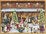 Nostalgischer Adventskalender aus Papier mit Bildern und Glitzer für Kinder und Erwachsene 'Viktorianischer Laden'