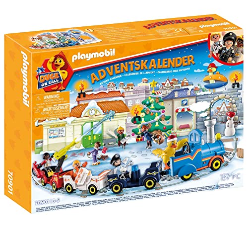 PLAYMOBIL Adventskalender 2022 70901 DUCK ON CALL, inkl. Spielzeug-Lok mit Waggons